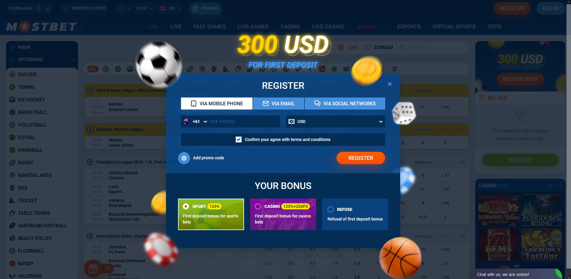 Mostbet bookmaker's official website: bonuses, registration, app